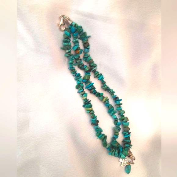 Turquoise and 925 Silver Natural Stone Bracelet - Picture 3 of 4